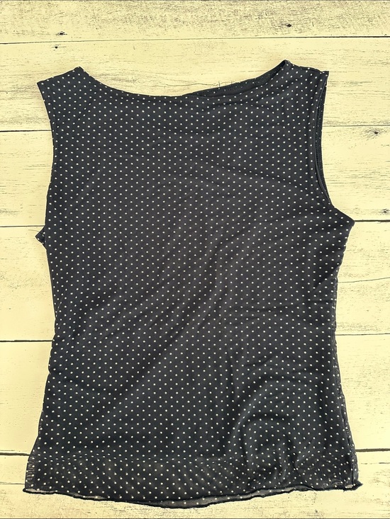 Brandy Melville Tops - Brandy Melville Navy Tank Top with White Polka Dots